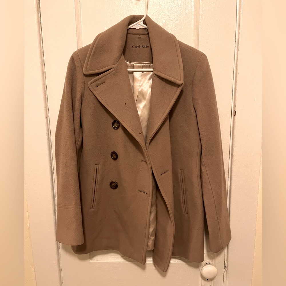 Calvin Klein Women’s Camel Pea Coat Size 2